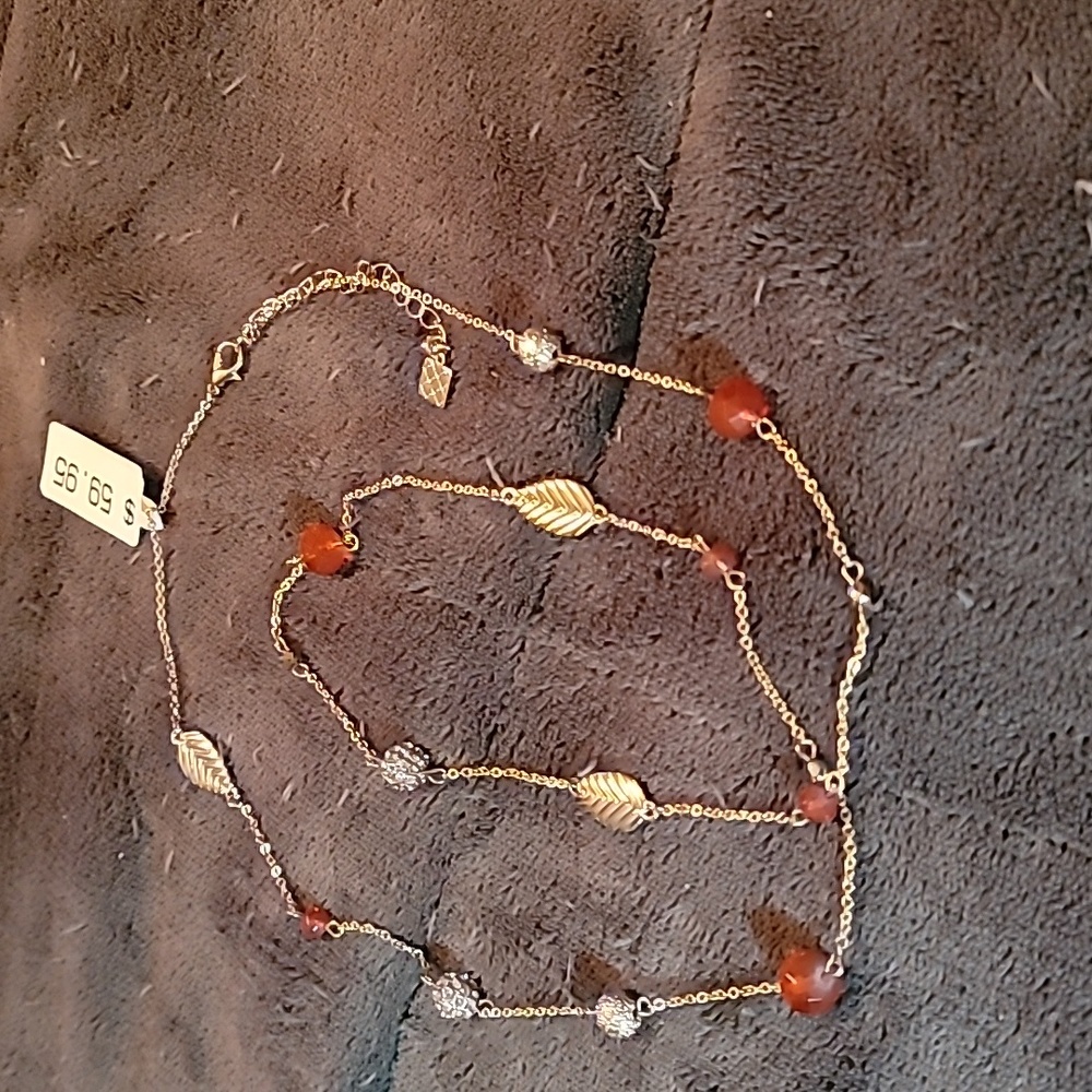 Macy's Gold Leaf Design Necklace